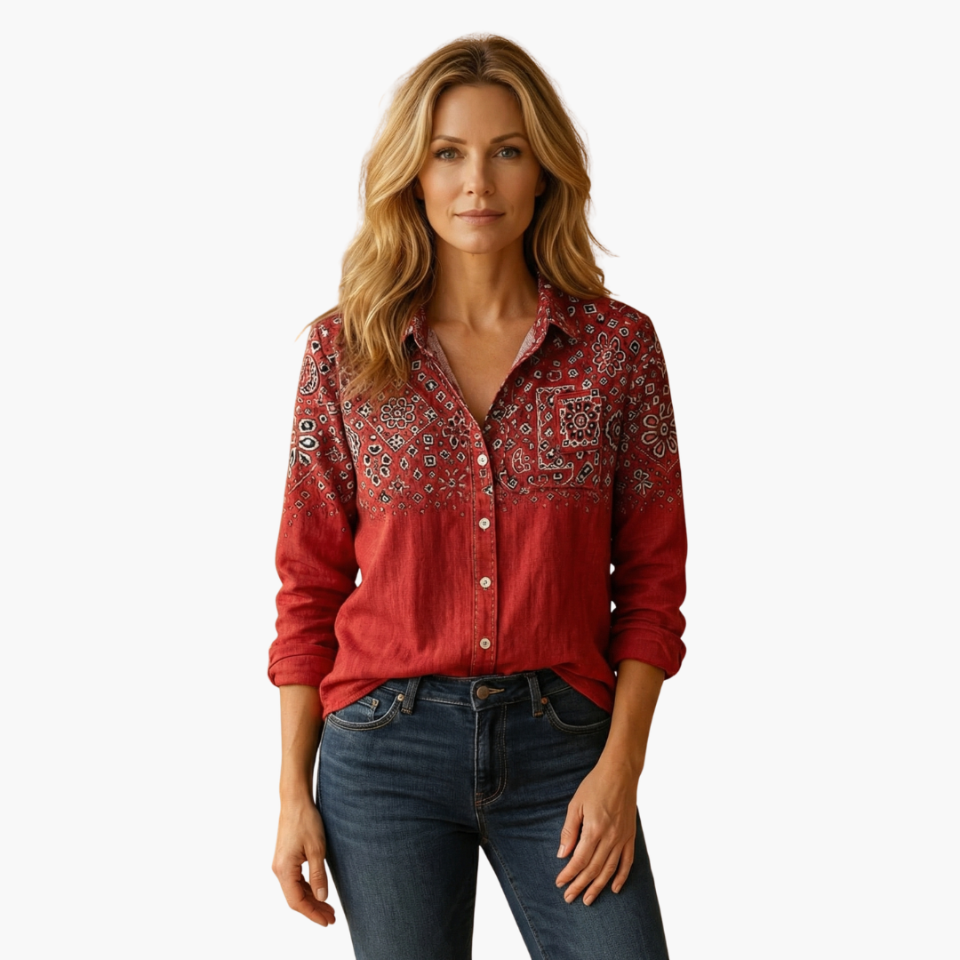 Women's Blouse | Long Sleeve Paisley