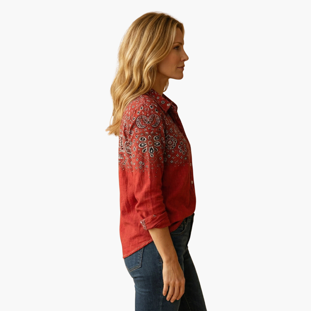 Women's Blouse | Long Sleeve Paisley