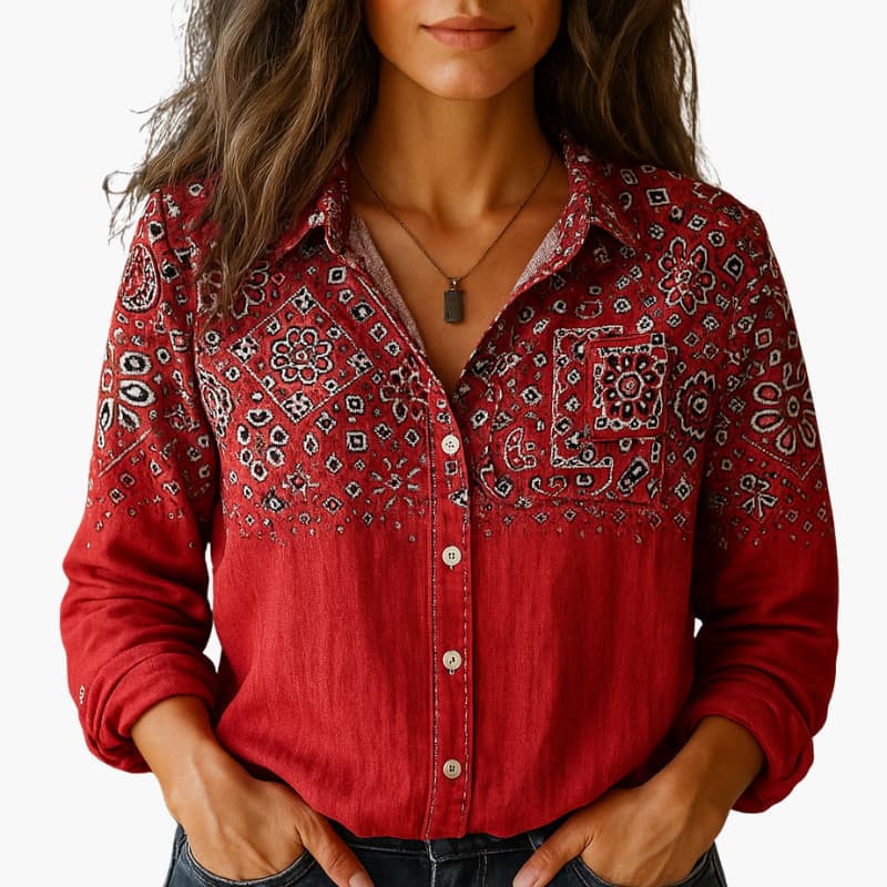 Women's Blouse | Long Sleeve Paisley