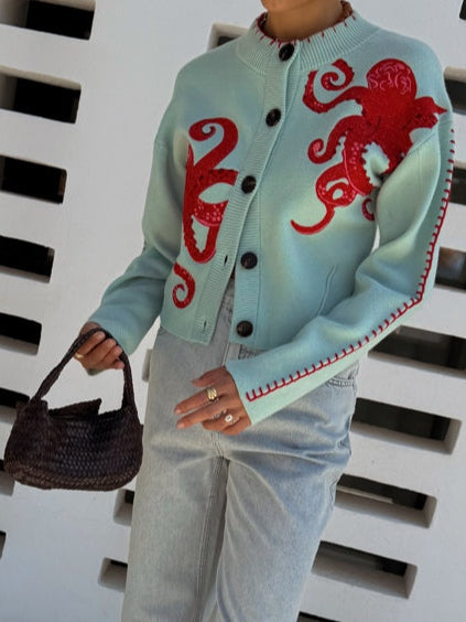 Women’s Cardigan | Octopus Pattern Knit
