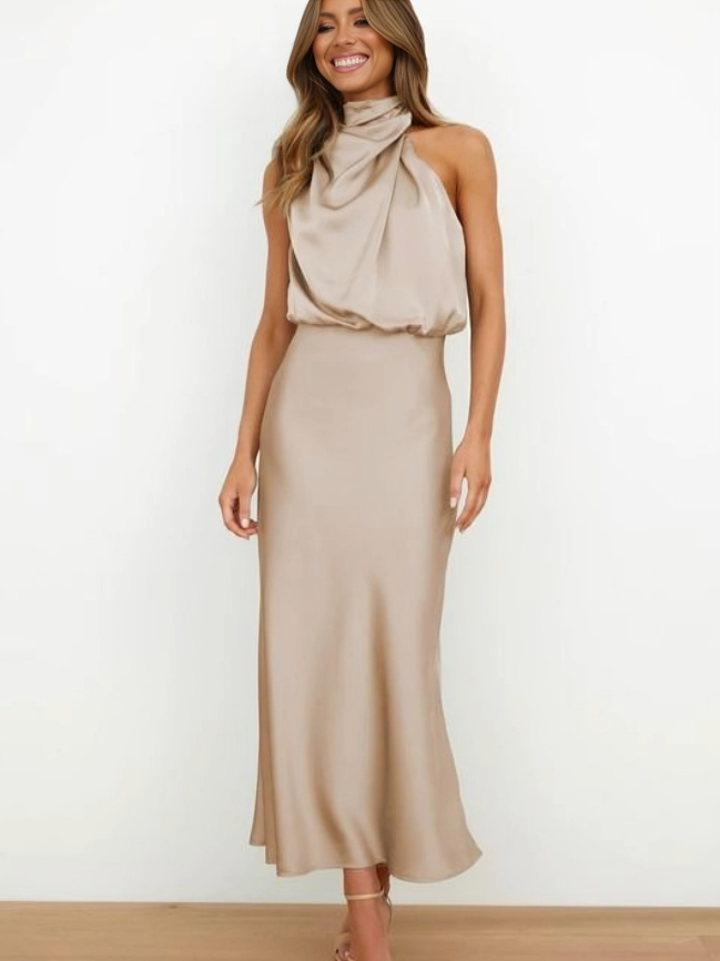Women's Evening Dress | Halter Neck Maxi