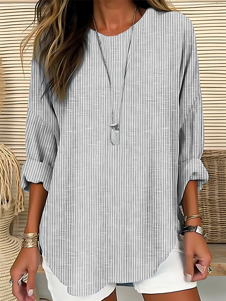 Women’s Blouse | Vertical Stripe Round Neck