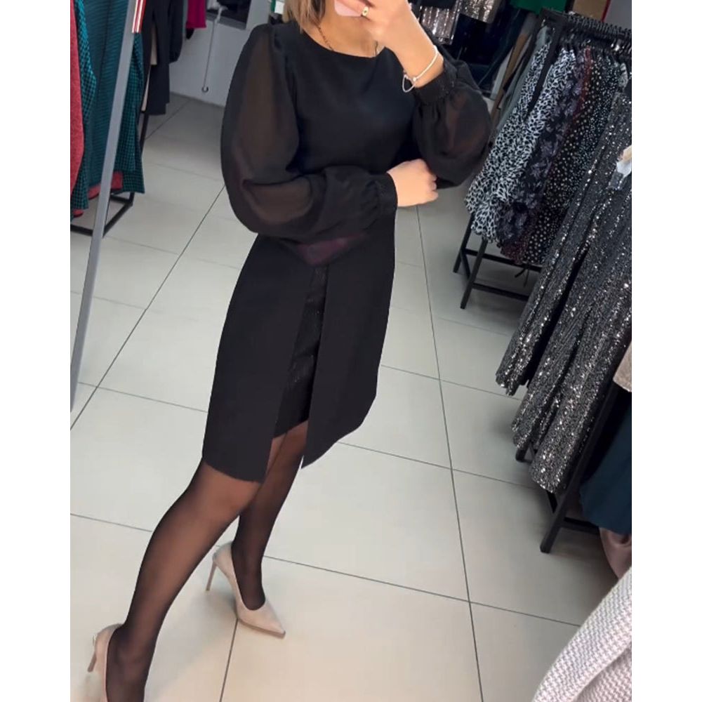 Women's Dress | Structured Mini With Volume Sleeves