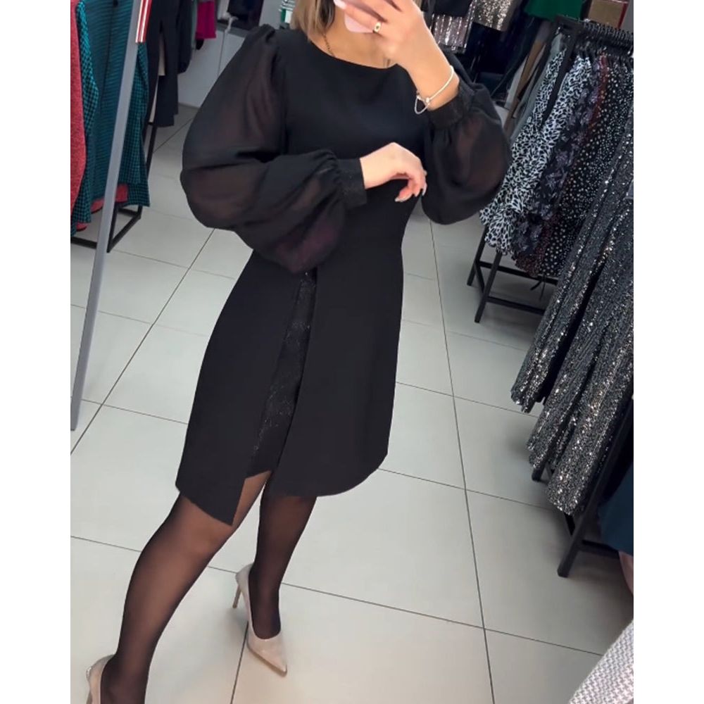 Women's Dress | Structured Mini With Volume Sleeves