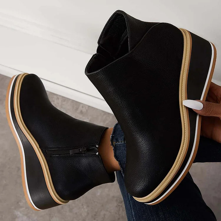 Boots For Women | Closed Toe Wedge Design