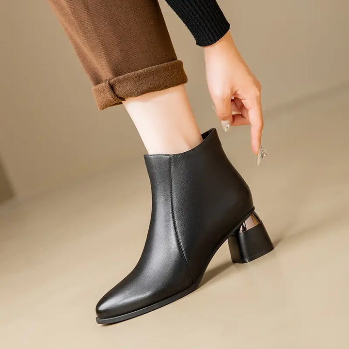 Boots For Women | Ankle Block Heel Side Zip