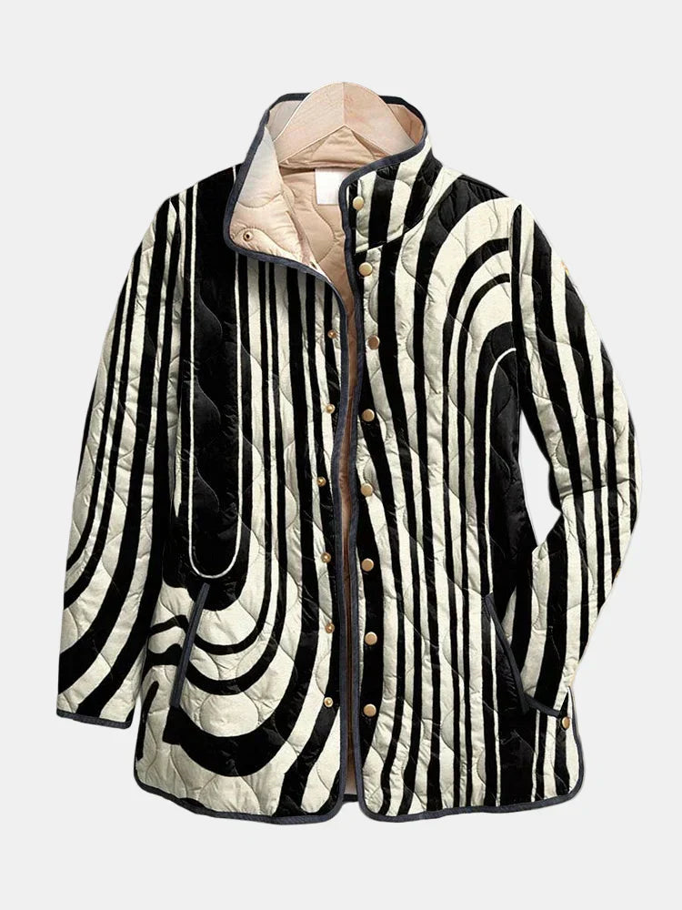 Women’s Jacket | Quilted Stripe Print
