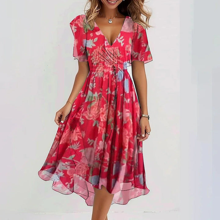 Women's Summer Dress | Floral Wrap Midi