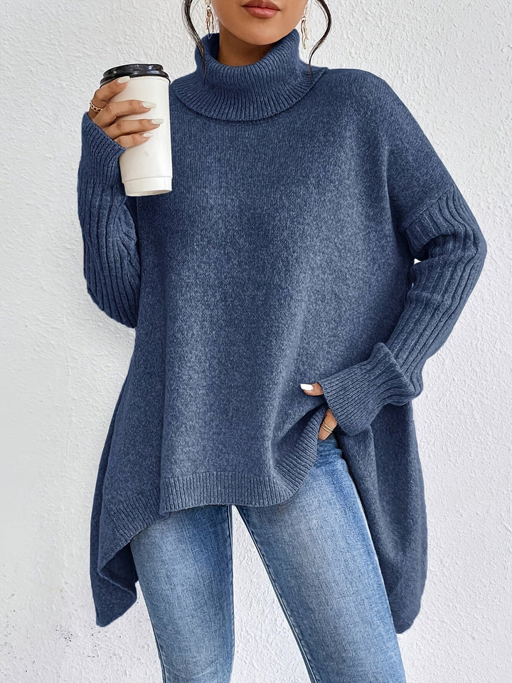 Women’s Sweater | Turtleneck Asymmetric Knit