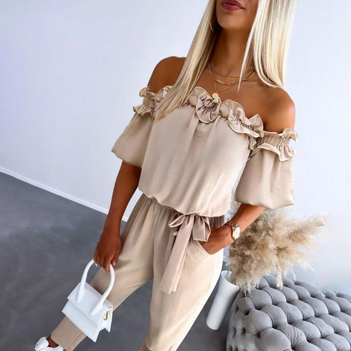 Women’s Jumpsuit | Off Shoulder Tie-Waist