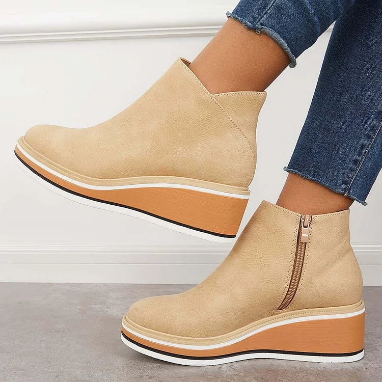 Boots For Women | Closed Toe Wedge Design