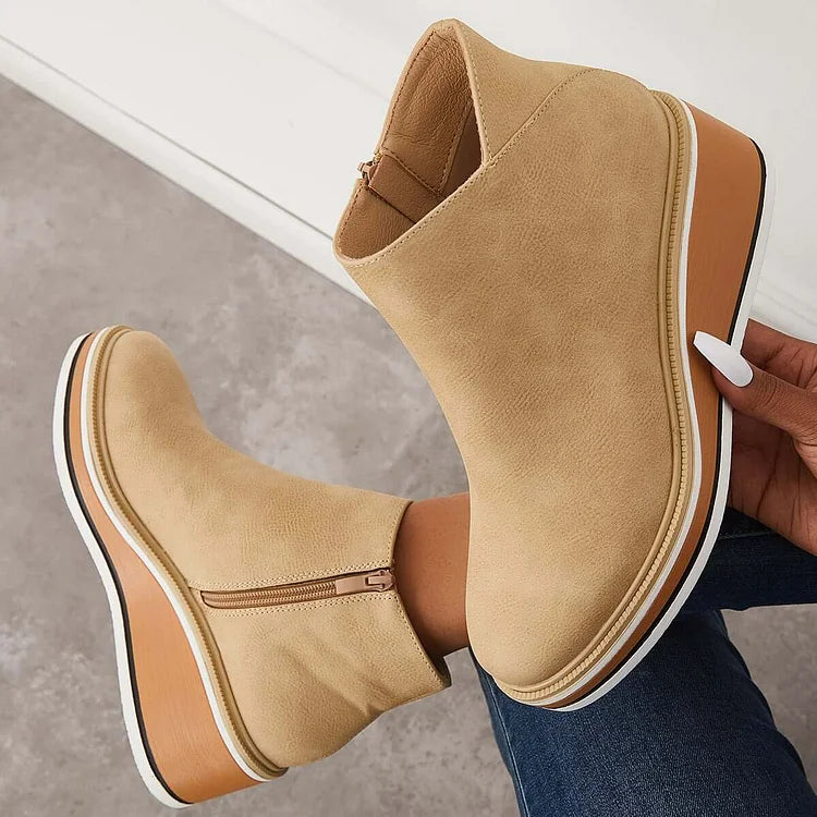 Boots For Women | Closed Toe Wedge Design
