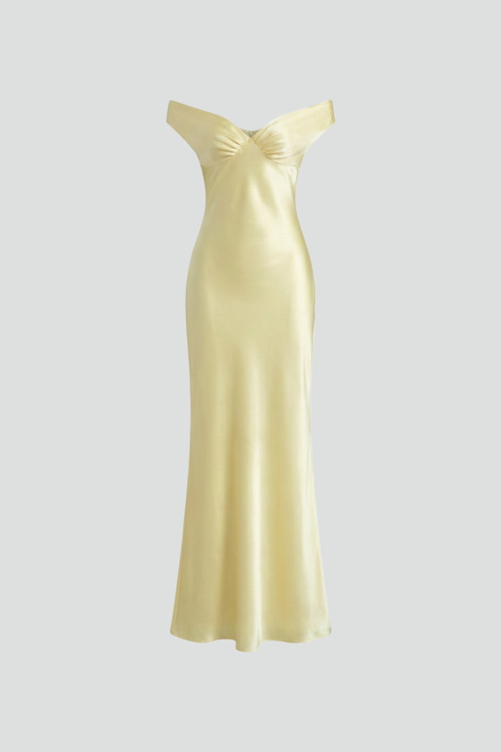 Women's Cocktail Maxi Dress | Off-Shoulder Ruched