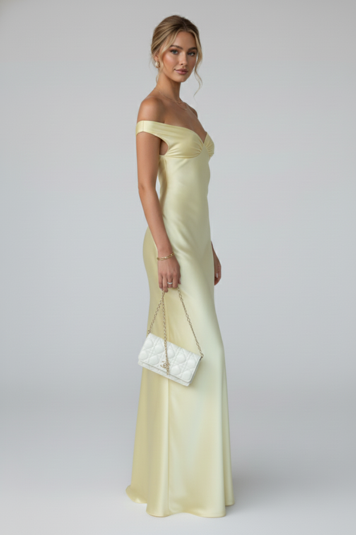 Women's Cocktail Maxi Dress | Off-Shoulder Ruched