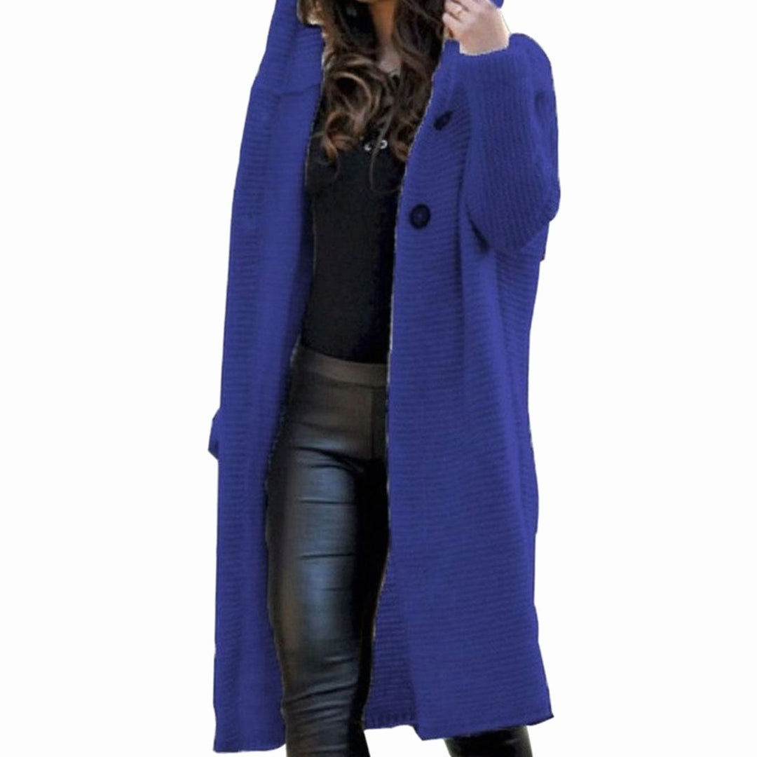 Andrea | Women's Hooded Open-Front Ribbed Knit Maxi Cardigan