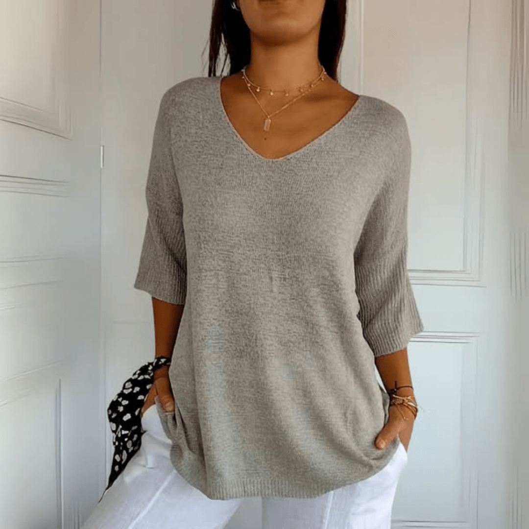 Women's Sweater | V-Neck Loose Silhouette