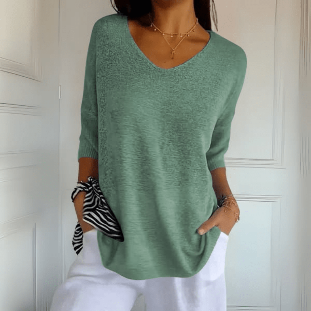 Women's Sweater | V-Neck Loose Silhouette