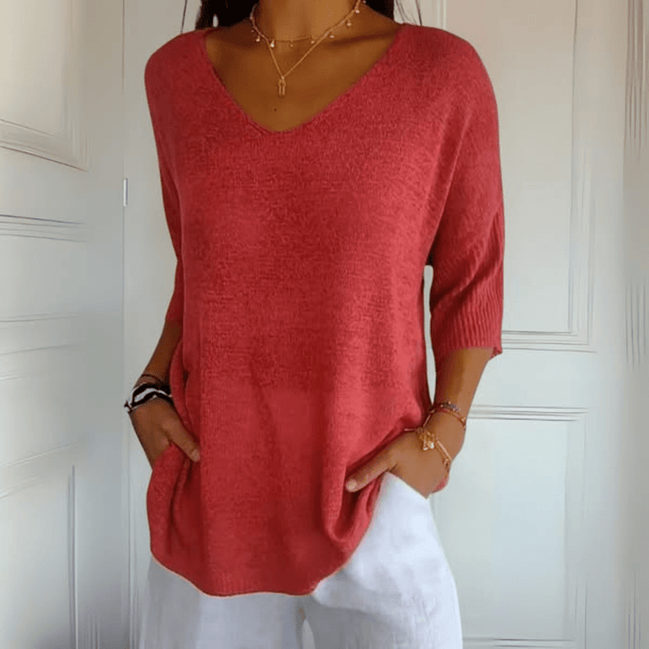 Women's Sweater | V-Neck Loose Silhouette