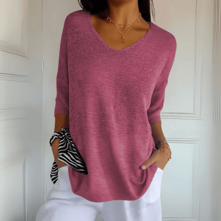 Women's Sweater | V-Neck Loose Silhouette