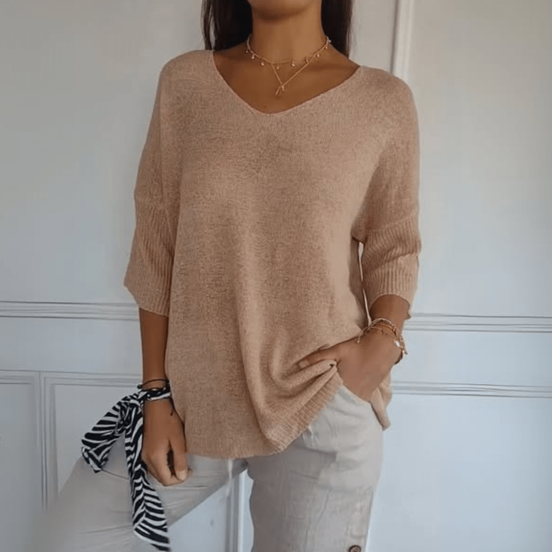 Women's Sweater | V-Neck Loose Silhouette