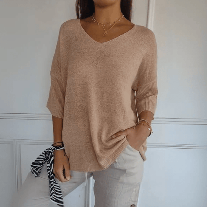 Women's Sweater | V-Neck Loose Silhouette