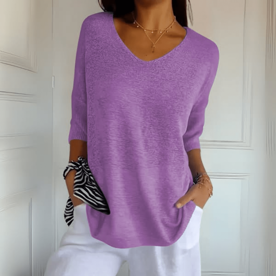 Women's Sweater | V-Neck Loose Silhouette