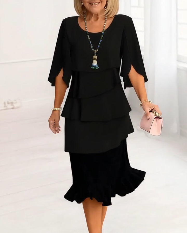 Women's Midi Sundress | Tiered Ruffled