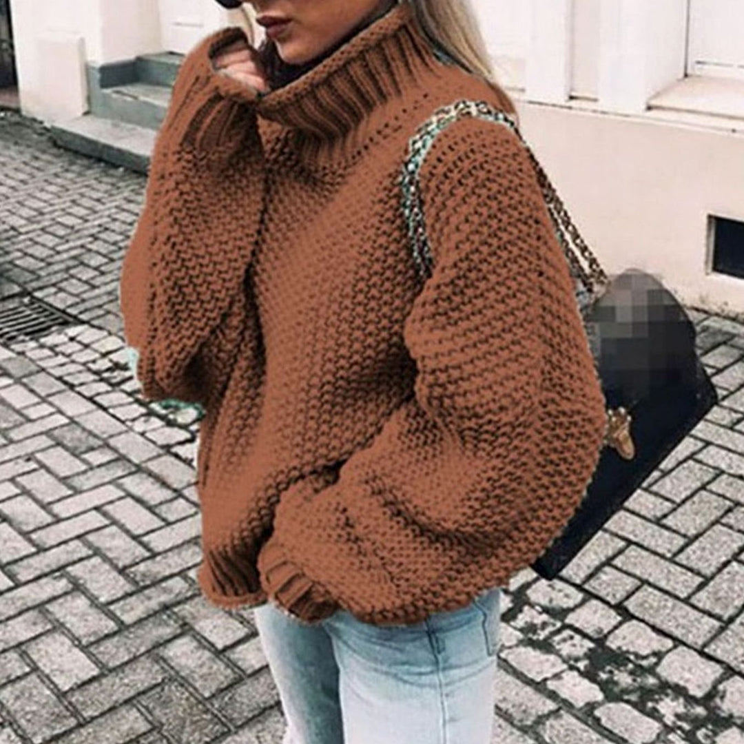 Ariana | Women's Oversized Chunky Knit Turtleneck Sweater