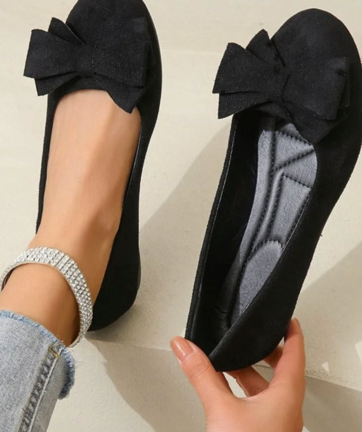 Ashley | Women's Orthopaedic Bow-Detail Suede Slip-On Comfort Shoes
