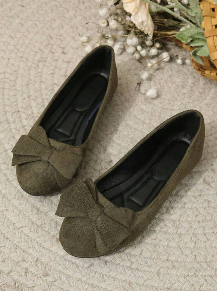Ashley | Women's Orthopaedic Bow-Detail Suede Slip-On Comfort Shoes