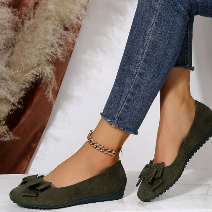 Ashley | Women's Orthopaedic Bow-Detail Suede Slip-On Comfort Shoes
