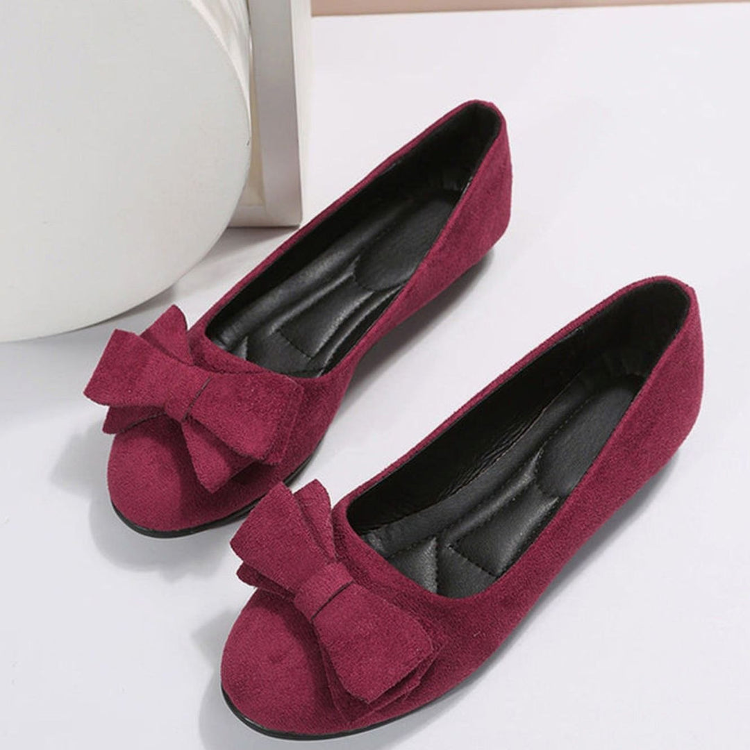 Ashley | Women's Orthopaedic Bow-Detail Suede Slip-On Comfort Shoes