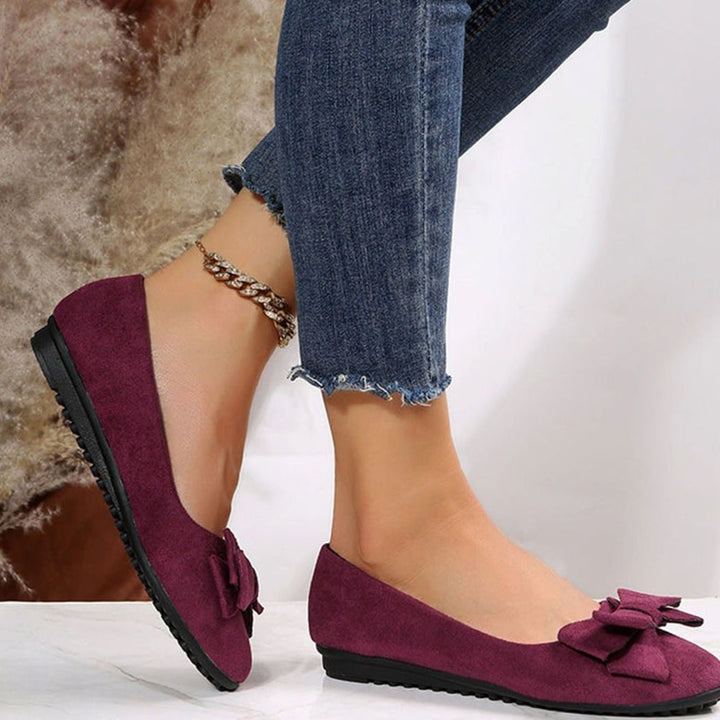 Ashley | Women's Orthopaedic Bow-Detail Suede Slip-On Comfort Shoes