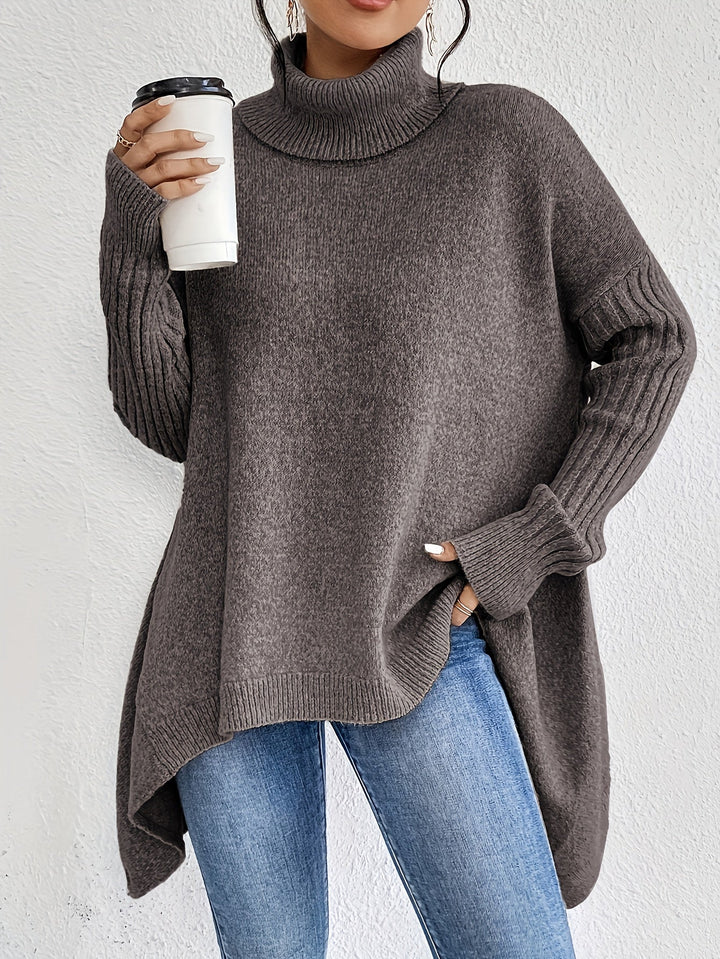 Women’s Sweater | Turtleneck Asymmetric Knit
