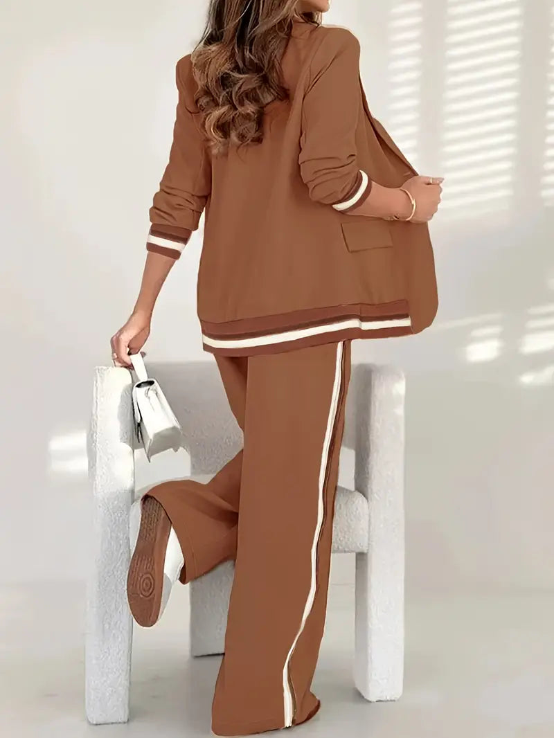 Women's Lounge Set | Tailored Blazer Straight Pants