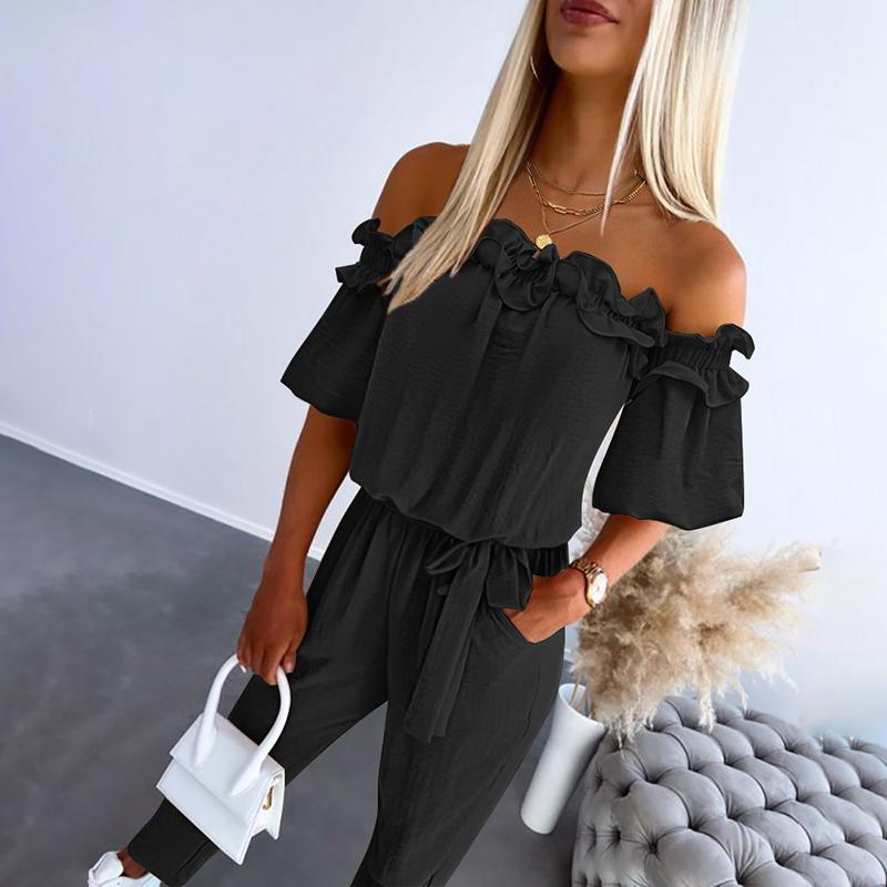 Women’s Jumpsuit | Off Shoulder Tie-Waist