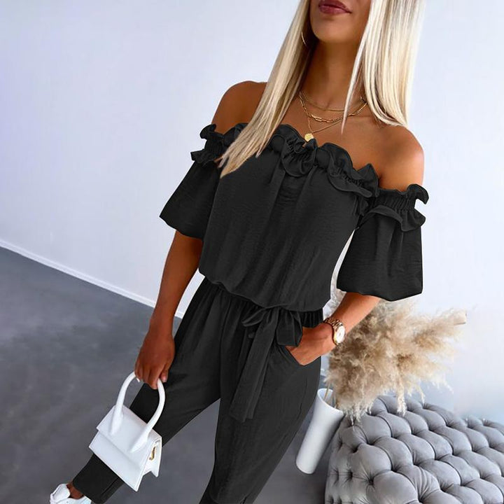 Women’s Jumpsuit | Off Shoulder Tie-Waist