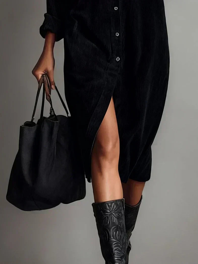 Women's Dress | Sleeve Midi Button Down Collar