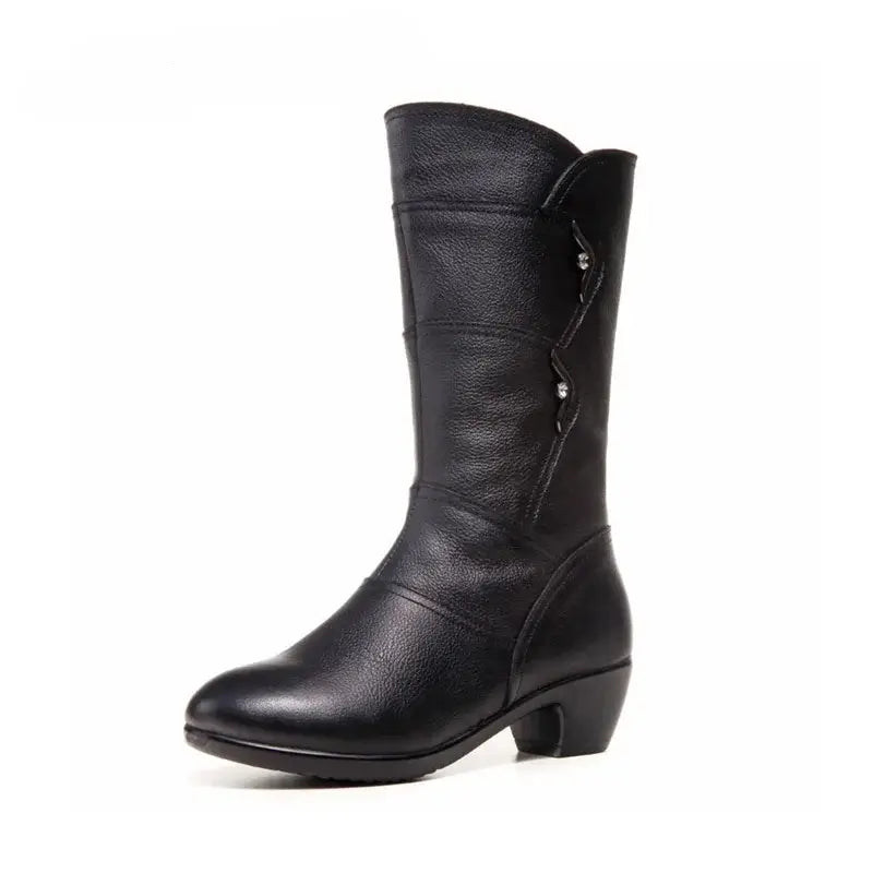 Boots For Women | Mid-Calf Low Heel Design