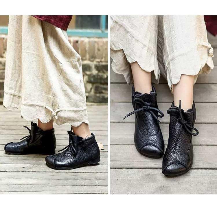Boots For Women | Lace-Up Closed Toe Ankle Boots