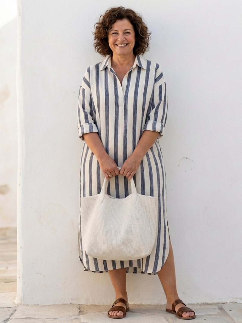 Women's Shirt Dress | Long Sleeve Striped