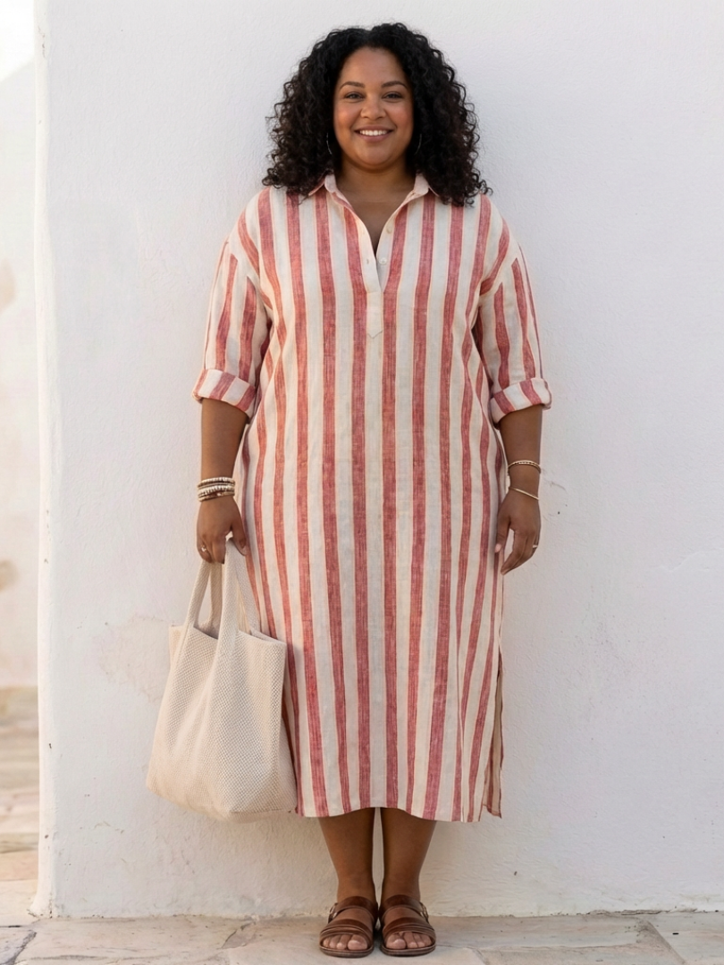 Women's Shirt Dress | Long Sleeve Striped