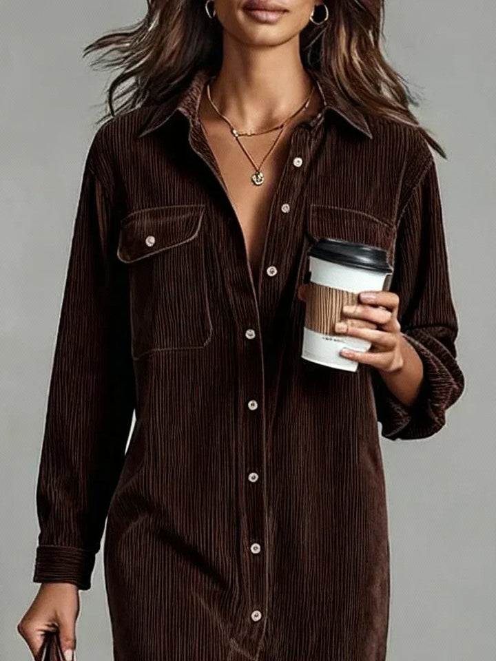 Women's Dress | Sleeve Midi Button Down Collar