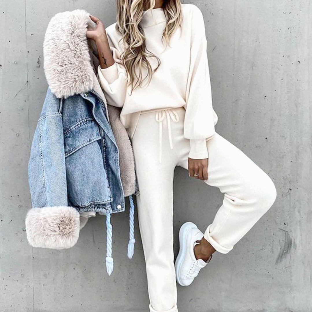 Candace | Women's Cozy Two-Piece Tracksuit Outfit Relaxed Drawstring Jogger Set