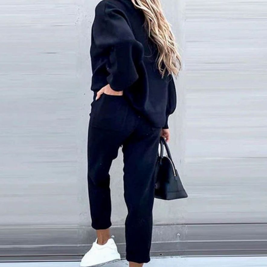 Candace | Women's Cozy Two-Piece Tracksuit Outfit Relaxed Drawstring Jogger Set