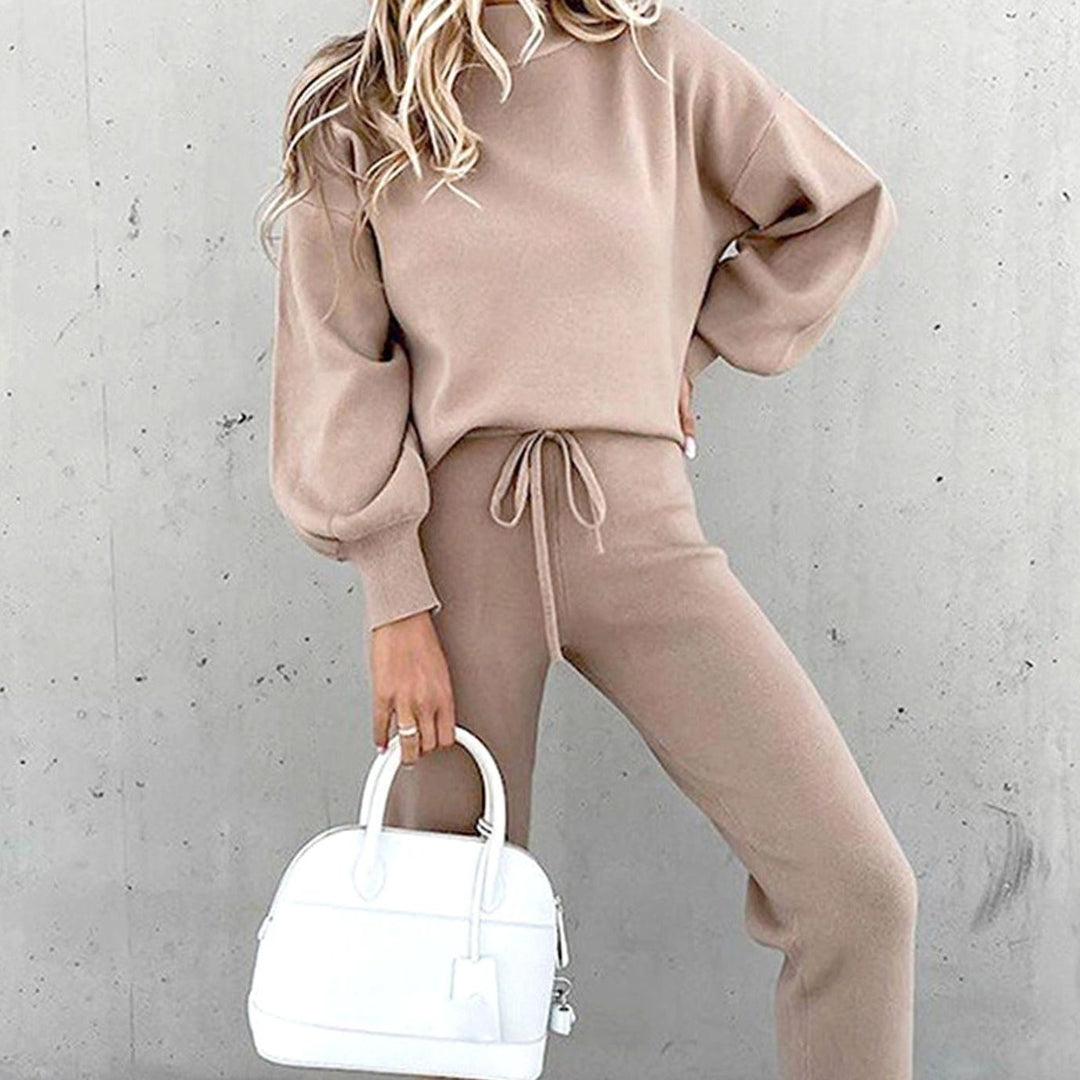 Candace | Women's Cozy Two-Piece Tracksuit Outfit Relaxed Drawstring Jogger Set