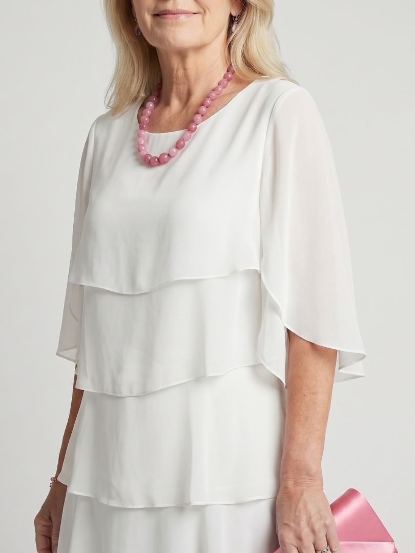 Women's Midi Sundress | Tiered Flutter Sleeve