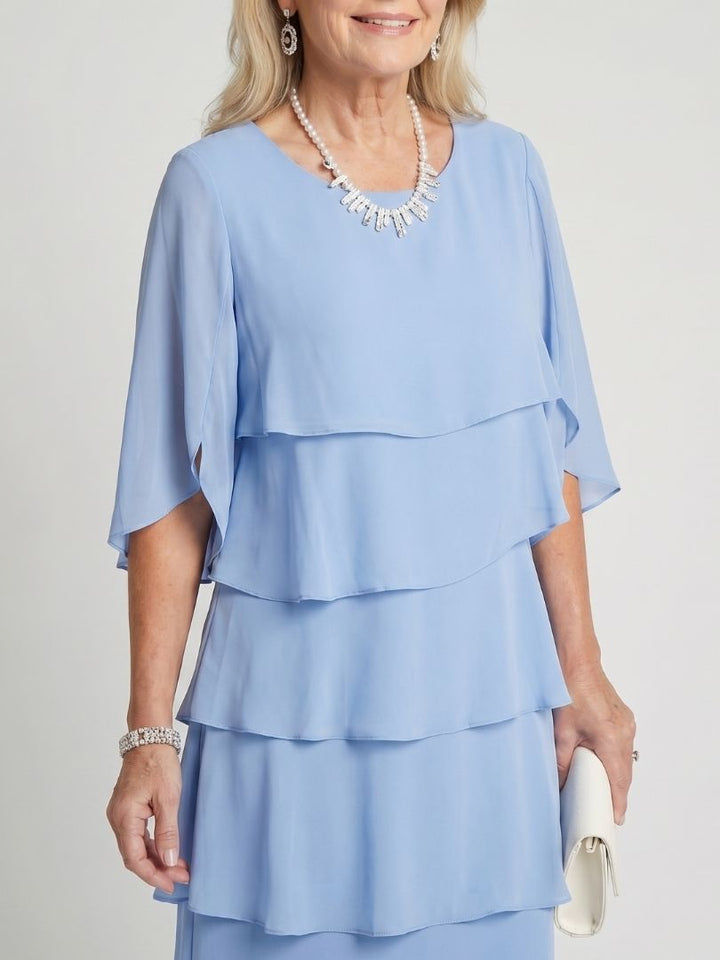 Women's Midi Sundress | Tiered Flutter Sleeve