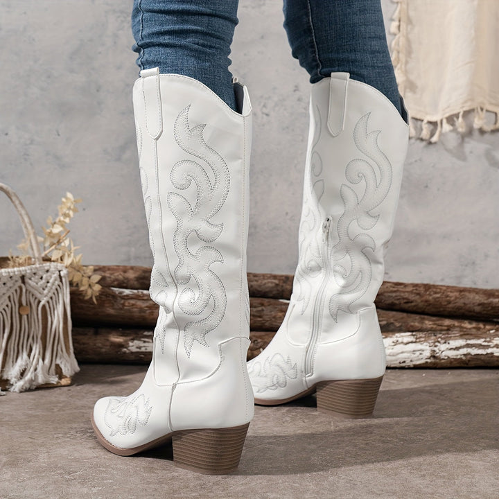 Cowboy Boots For Women | Knee-High Block Heel