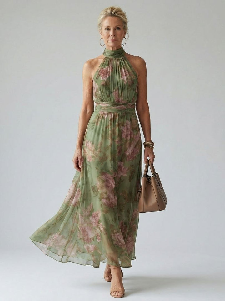 Women's Green Midi Dress | Halter